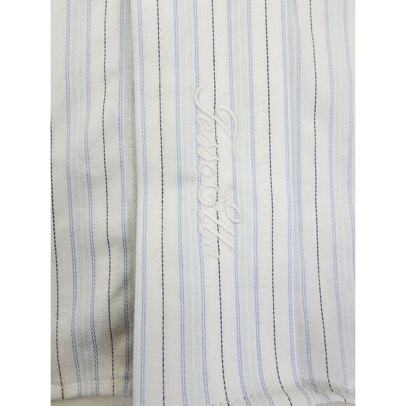 Tasso Elba Spa Iron Free Size 15.5 32-33 Medium Men Blue White Black French Cuff - Picture 7 of 10